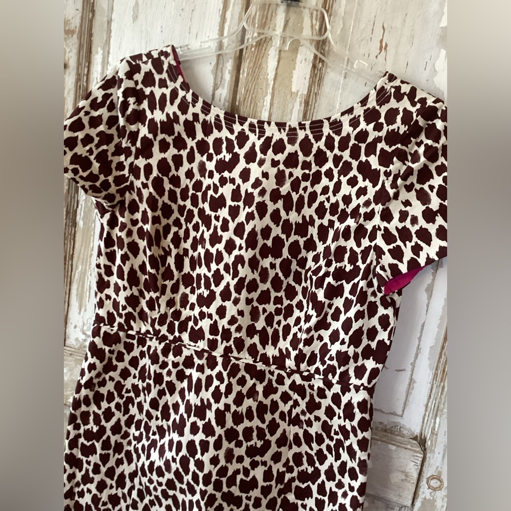 J. Crew V-back dress in giraffe printed bi-stretch cotton - size 14 - NWT! - Picture 3 of 13